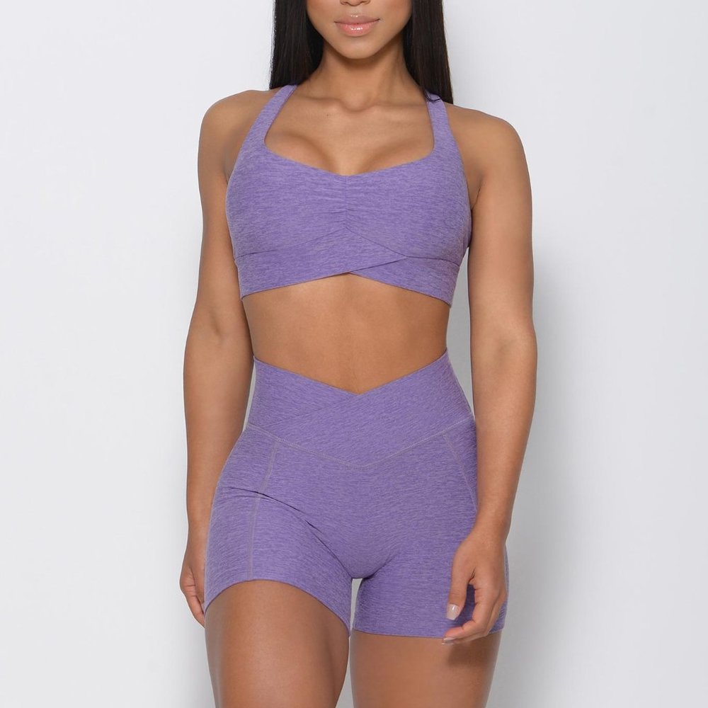 BOMBSHELL SPORTSWEAR TINY WAIST SHORTS VIOLET MED